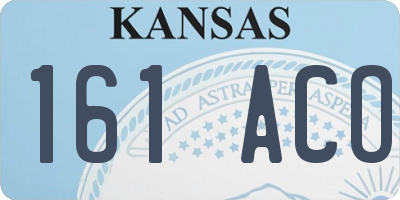 KS license plate 161ACO