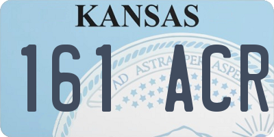 KS license plate 161ACR