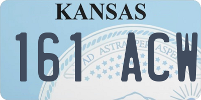 KS license plate 161ACW