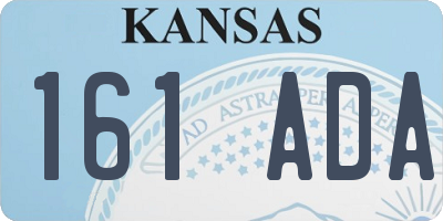 KS license plate 161ADA