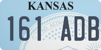 KS license plate 161ADB