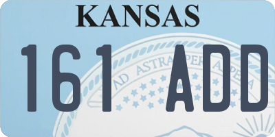 KS license plate 161ADD