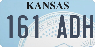 KS license plate 161ADH