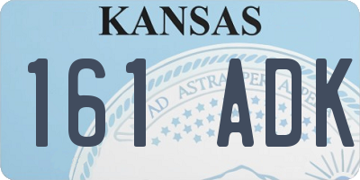 KS license plate 161ADK