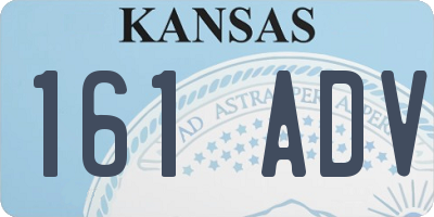 KS license plate 161ADV