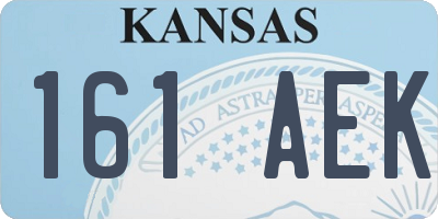 KS license plate 161AEK