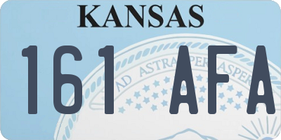 KS license plate 161AFA
