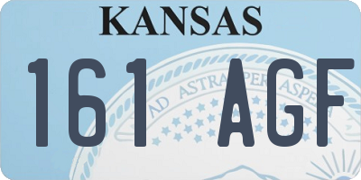 KS license plate 161AGF