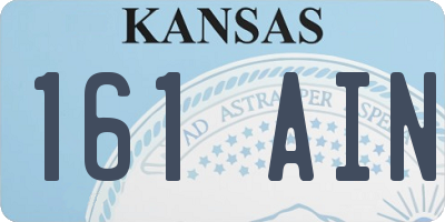 KS license plate 161AIN