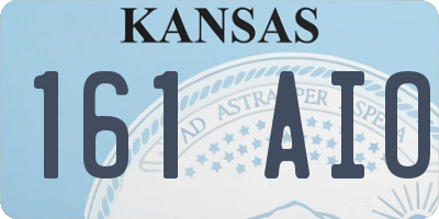 KS license plate 161AIO