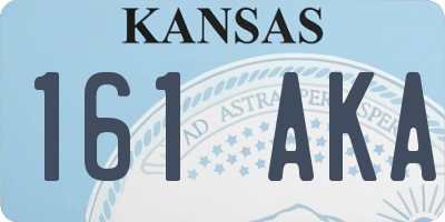 KS license plate 161AKA