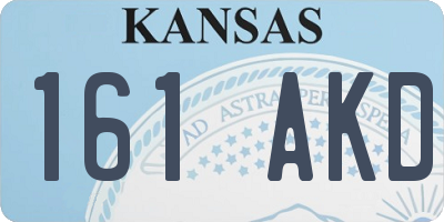 KS license plate 161AKD