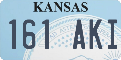 KS license plate 161AKI