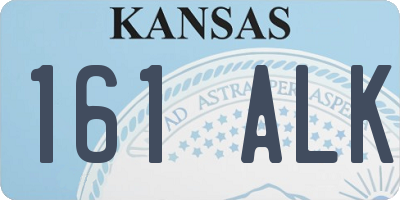 KS license plate 161ALK