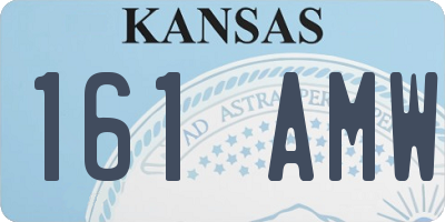 KS license plate 161AMW