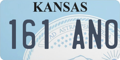 KS license plate 161ANO