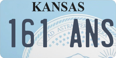 KS license plate 161ANS
