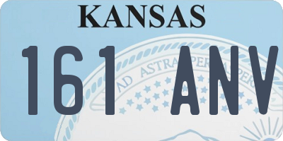 KS license plate 161ANV