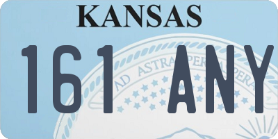 KS license plate 161ANY