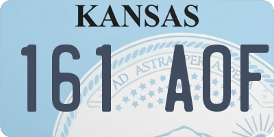 KS license plate 161AOF