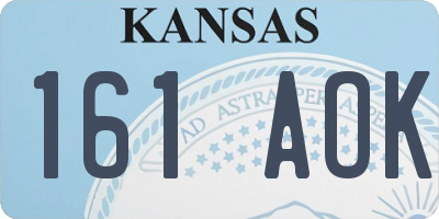 KS license plate 161AOK