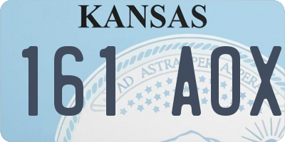 KS license plate 161AOX