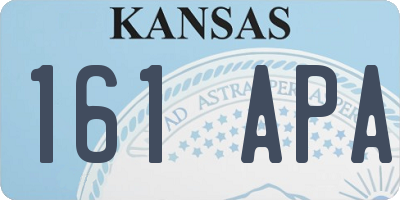 KS license plate 161APA