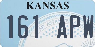 KS license plate 161APW