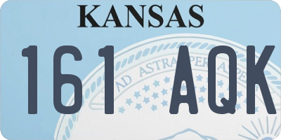 KS license plate 161AQK