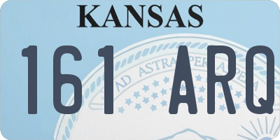 KS license plate 161ARQ
