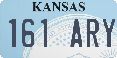 KS license plate 161ARY