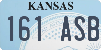 KS license plate 161ASB