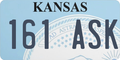 KS license plate 161ASK