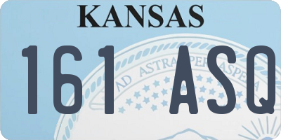 KS license plate 161ASQ