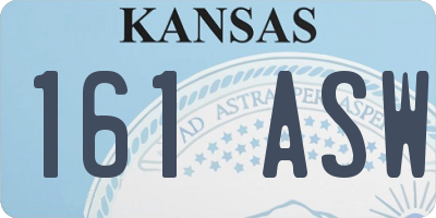 KS license plate 161ASW