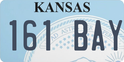 KS license plate 161BAY