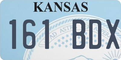 KS license plate 161BDX