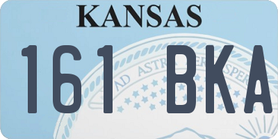 KS license plate 161BKA