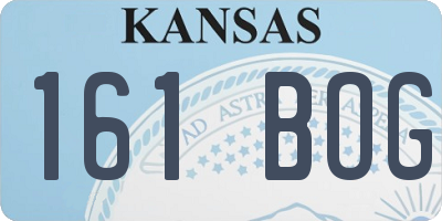 KS license plate 161BOG