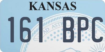 KS license plate 161BPC