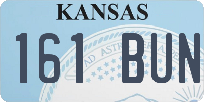 KS license plate 161BUN