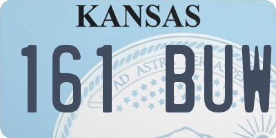 KS license plate 161BUW