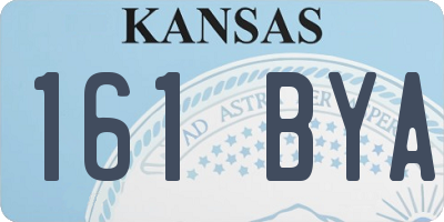 KS license plate 161BYA