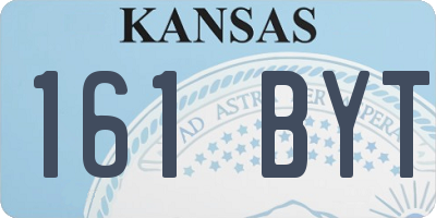 KS license plate 161BYT