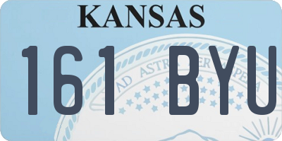 KS license plate 161BYU