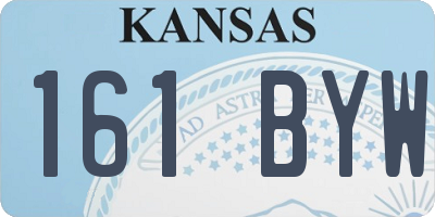 KS license plate 161BYW