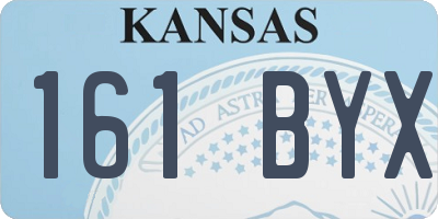 KS license plate 161BYX