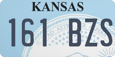KS license plate 161BZS