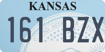 KS license plate 161BZX