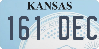 KS license plate 161DEC